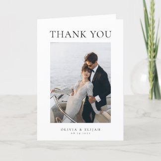Carte De Remerciements Mariage photo W Note simple et élégant
