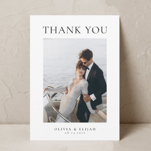 Carte De Remerciements Mariage photo W Note simple et élégant