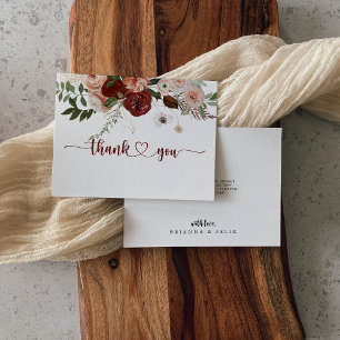 Carte De Remerciements Mariage plat couleur or rustique