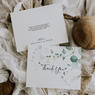 Carte De Remerciements Mariage plat Eucalyptus Vert Été