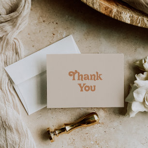 Carte De Remerciements Mariage Plat Simple Terracotta Formel