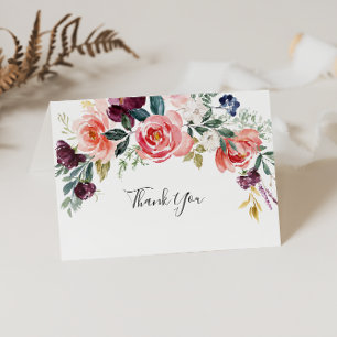 Carte de remerciements Mariage plié coloré tropica