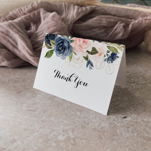 Carte de remerciements Mariage plié d'or d'hiver