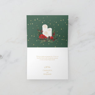 Carte de remerciements Mariage plié Noël classique
