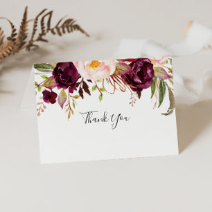 Carte de remerciements Mariage plié Rustique Boho