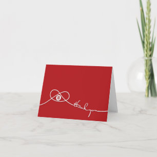Carte de remerciements Mariage Red Double Happy