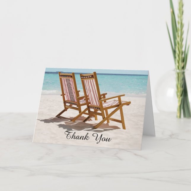 Carte De Remerciements Mariage Remerciements Chaises de Plage (Devant)
