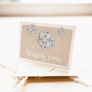 Carte De Remerciements Mariage rétro disco groovy Shower