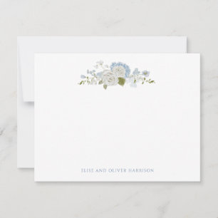 Carte De Remerciements Mariage romantique bleu clair blanc