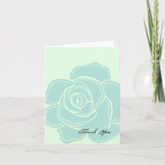 Carte De Remerciements Mariage Rose (Devant)