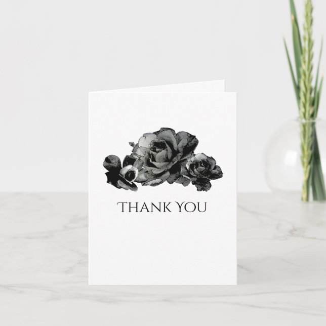 Carte de remerciements Mariage Rose d'aquarelle no (Devant)
