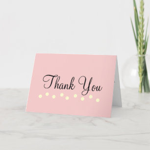 Carte De Remerciements Mariage rose Pois