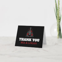 Mariage Roses Guitare Rouge Noir Rock