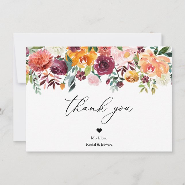 Carte de remerciements Mariage rustique (Devant)