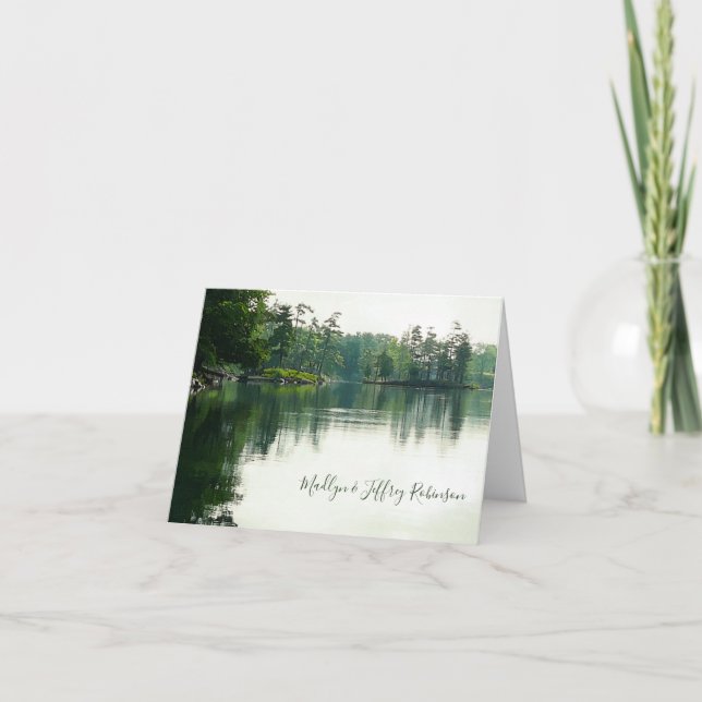 Carte De Remerciements Mariage rustique de réflexion de plantes vertes de (Devant)