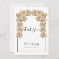Carte de remerciements Mariage rustique orange Ros