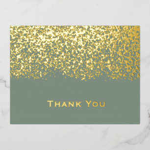 Carte de remerciements Mariage Sage et Gold Foil