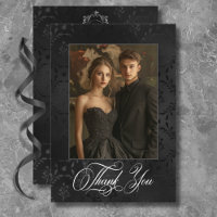 Mariage Satin Damassé Floral Noir Gothique Sombre