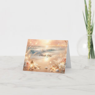 Carte De Remerciements Mariage Seaside Sparkle et Sunset Dreams