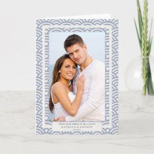 Carte De Remerciements Mariage Seigaiha japonais Merci/texte personnalisé