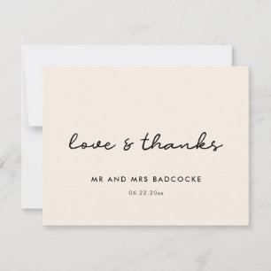 Carte de remerciements mariage simple