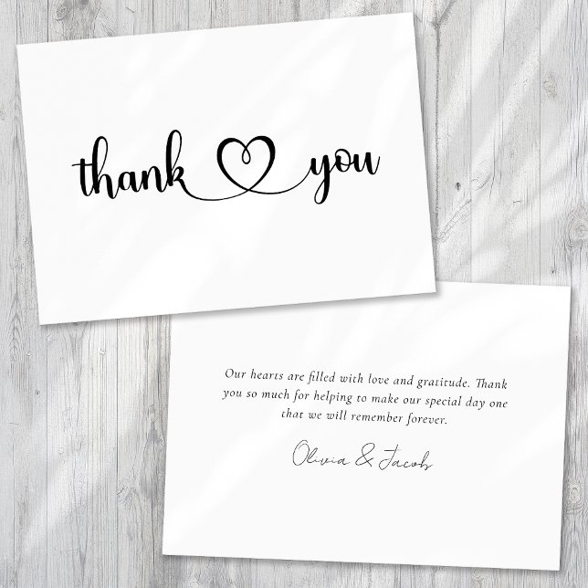 Carte de remerciements Mariage simple (Créateur téléchargé)