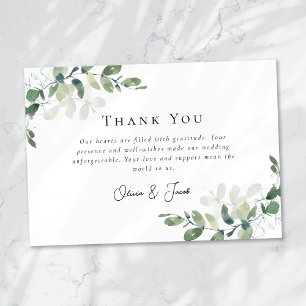 Carte De Remerciements Mariage simple d'eucalyptus