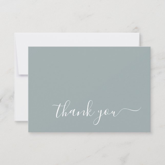 Carte De Remerciements Mariage simple Dusty Blue moderne (Devant)