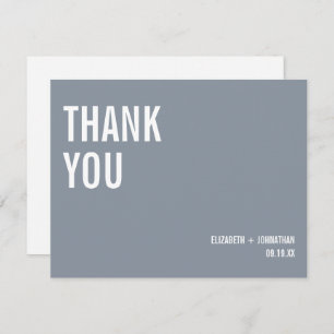 Carte De Remerciements Mariage simple Dusty Blue Typography