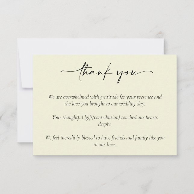 Carte De Remerciements Mariage simple et élégant (Devant)