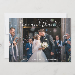 Carte De Remerciements Mariage simple photo Amour et Remerciements