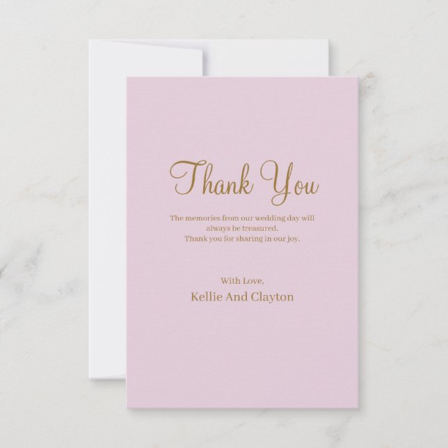 Carte de remerciements Mariage simple violet (Devant)