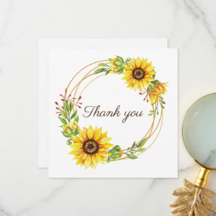 Carte de remerciements mariage Sunflowers