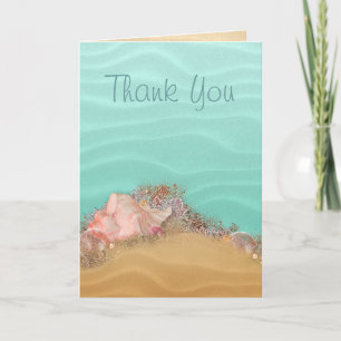 Carte De Remerciements Mariage sur la Plage de Sable