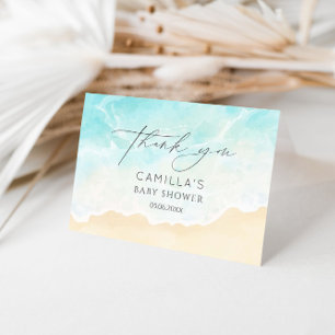 Carte De Remerciements Mariage sur la Plage Océanique