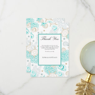 Carte De Remerciements Mariage sur la plage Sea The Love 