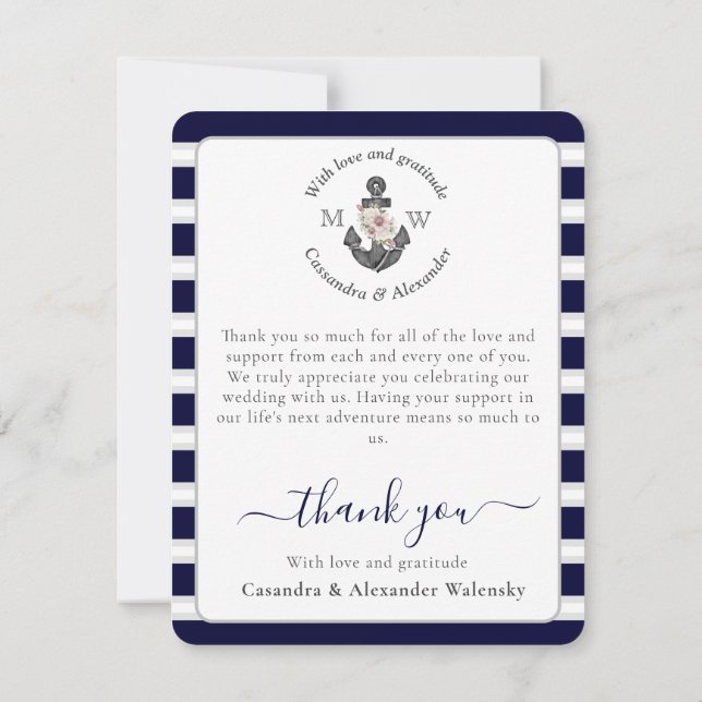 Carte De Remerciements Mariage sur la plage tropicale rose tendre avec co (Dos)