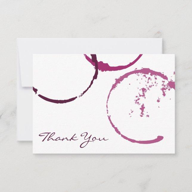 Carte De Remerciements Mariage Tache de Vin Bourguignon Rustique (Devant)