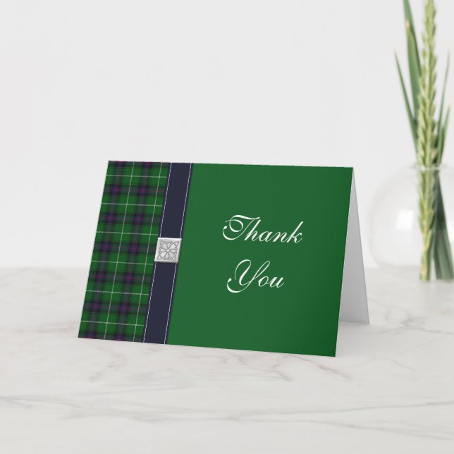 Carte de remerciements Mariage Tartan (Devant)