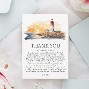 Carte De Remerciements Mariage Thème Marin Phare de Plage