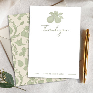 Carte De Remerciements Mariage Thème Poire Parfaite Remerciements Vert