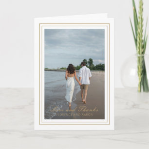 Carte De Remerciements Mariage Traditionnel Photo Or Timeless