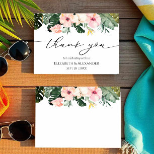 Carte de remerciements Mariage tropical   Palm Hib