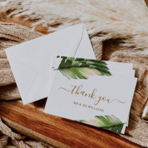 Carte de remerciements Mariage Tropical Palm Leaf