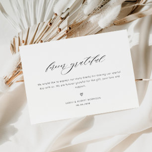 carte de remerciements mariage unique de script ma