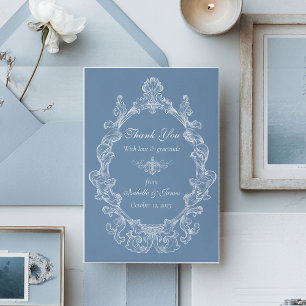 Carte De Remerciements Mariage Vintage Baroque Damassé