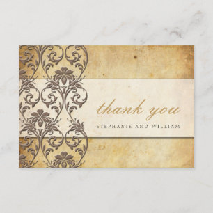 Carte de remerciements Mariage Vintage Mocha