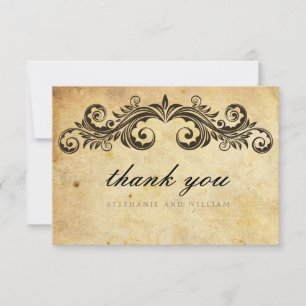 Carte de remerciements Mariage vintage Swirl