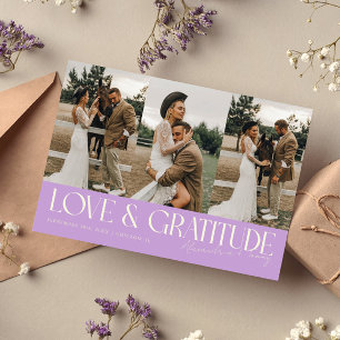 Carte De Remerciements Mariage Wisteria Multi Photo Love & Gratitude