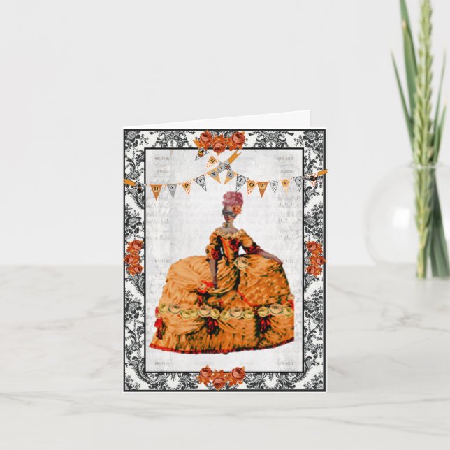 Carte De Remerciements Marie Antoinette Reine de France Halloween (Devant)